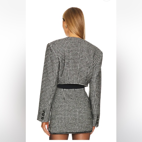 HOUNDSTOOTH CROPPED BLAZER and SKIRT - Picture 10 of 16